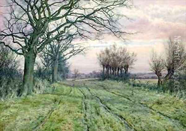 A Fenland Lane with Pollarded Willows Oil Painting - William Fraser Garden