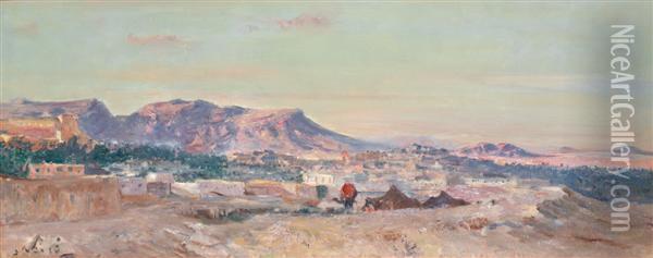 Vue De Ghardaia Oil Painting - Maxime Noire