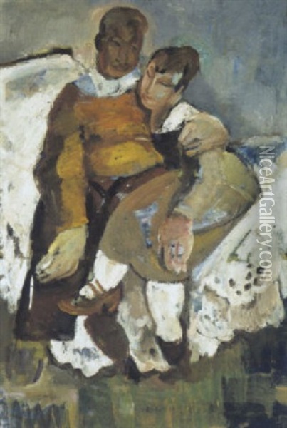 Le Couple (ramah Et Son Epouse) Oil Painting -  Ramah (Henri Francois Raemaeker)