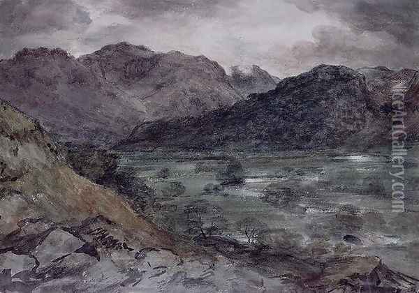 View in Borrowdale Oil Painting - John Constable