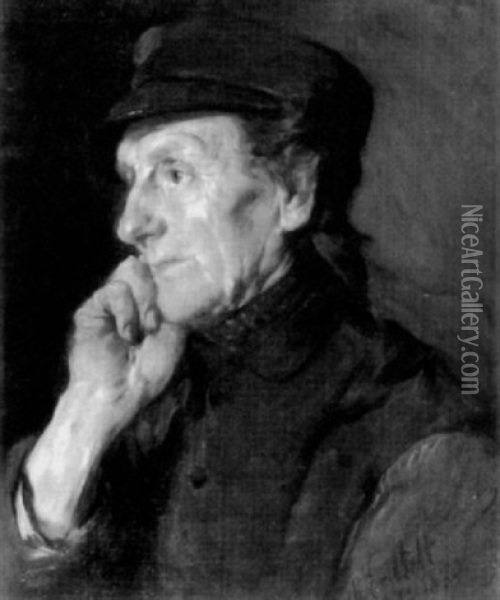 Portrat Des Vaters Des Kunstlers Oil Painting - Alois Erdtelt