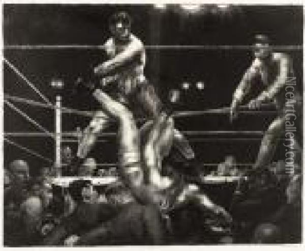 Dempsey And Firpo Oil Painting - George Wesley Bellows