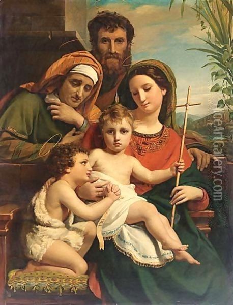 The Holy Family With Saint John The Baptist And Saint Elisabeth Oil Painting - Francois-Joseph Navez