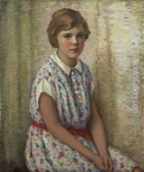 Portrait Of A Young Girl Oil Painting - Anna Lee Stacey