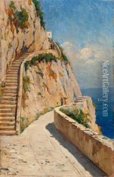 Strada Di Capri Oil Painting - Gaetano Esposito