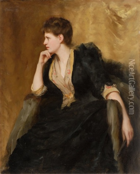 Portrait Of Mrs. George Binney, Aka Aunt Scotty Oil Painting - Isaac Henry Caliga
