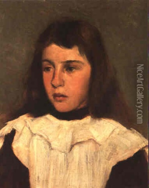 Portrait Of A Young Girl Oil Painting - Hugh Ramsay
