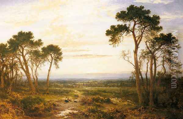 Across The Heath Oil Painting - Benjamin Williams Leader