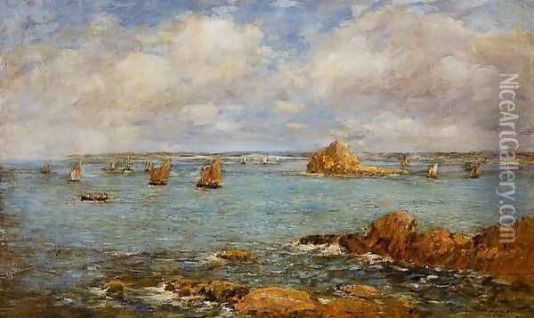 The Bay of Douarnenez Oil Painting - Eugene Boudin