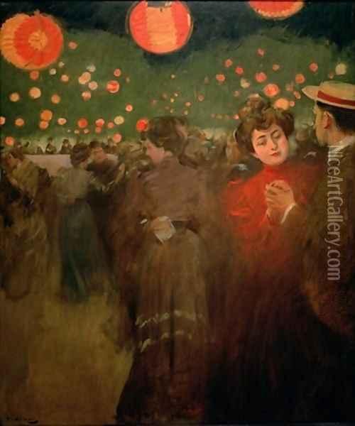 The Open Air Party Oil Painting - Ramon Casas Y Carbo