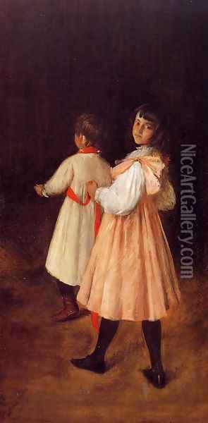 At Play Oil Painting - William Merritt Chase
