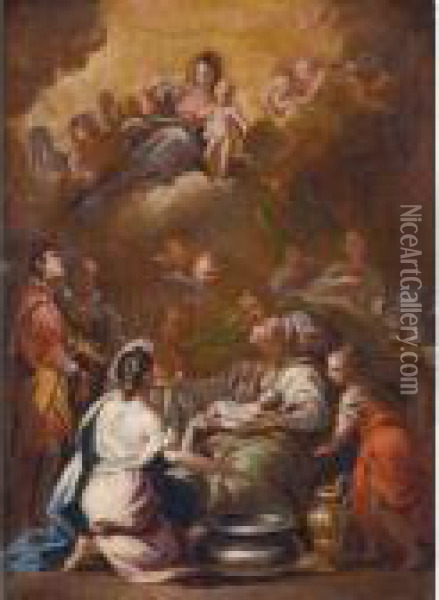 The Birth Of The Virgin Oil Painting - Luca Giordano