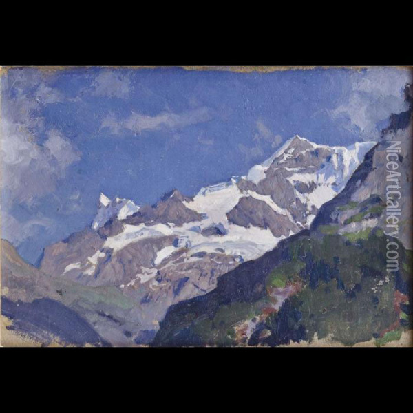 Paesaggio Montano Del Trentino Oil Painting - Erich Kips