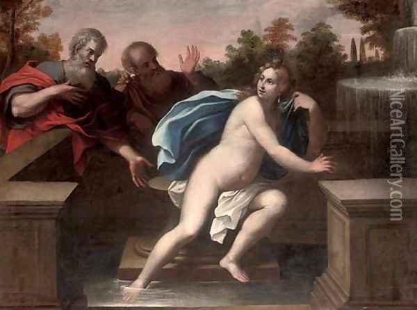 Susanna and the Elders Oil Painting - Pietro Liberi