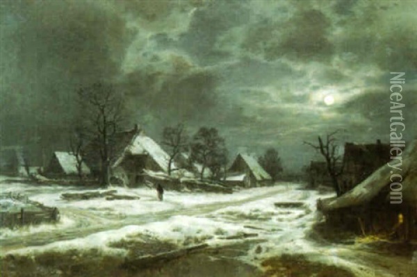 Winternacht Oil Painting - Otto Froelicher