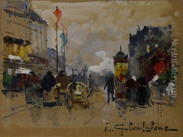 Les Marchandes De Quatre Saisons Oil Painting - Eugene Galien-Laloue