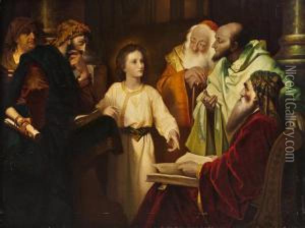 Jesus Als Kind Im Tempel Oil Painting - Gustav Zorn