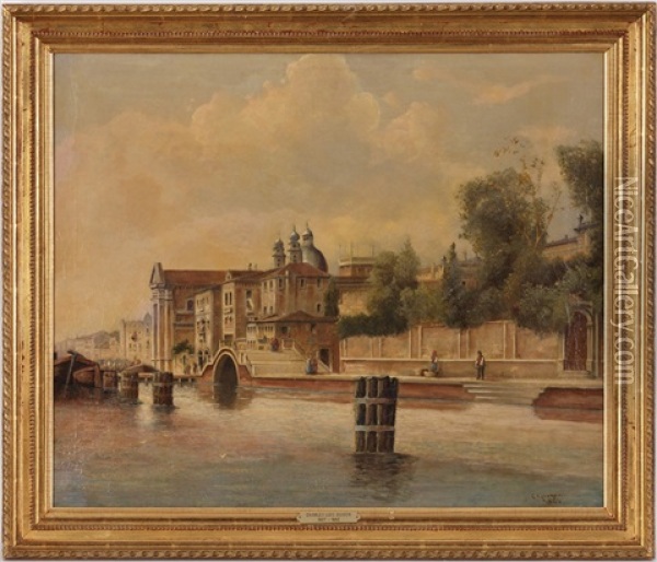 Canal A Venise Oil Painting - Charles Louis Guigon