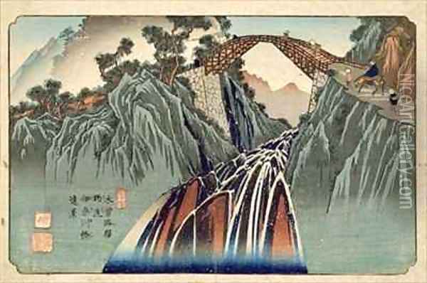 Inagawa bridge at Nojiri Nojiri Inagawa bashi Enkei Oil Painting - Keisai Eisen