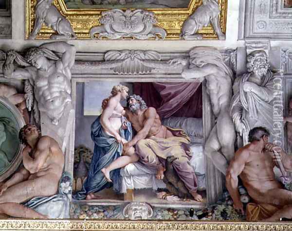 The 'Galleria di Carracci' (Carracci Hall) detail of Jupiter and Juno, 1597-1604 Oil Painting - Annibale Carracci