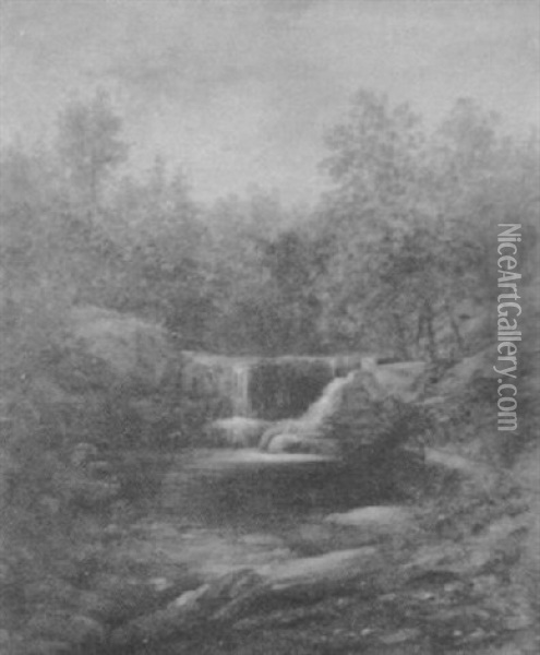 Cascading Falls Oil Painting - Thomas Addison Richards