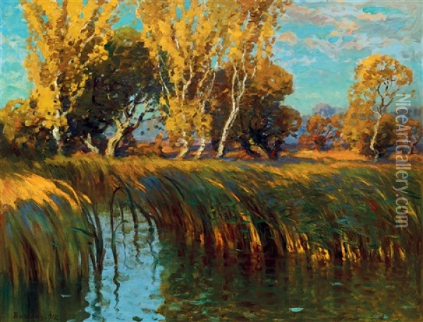 Autumn Mood Oil Painting - Istvan Bosznay