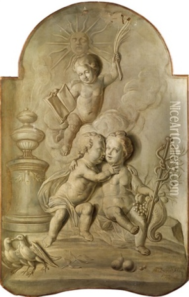 Allegorische Putten Oil Painting - Hieronymus van der Mij