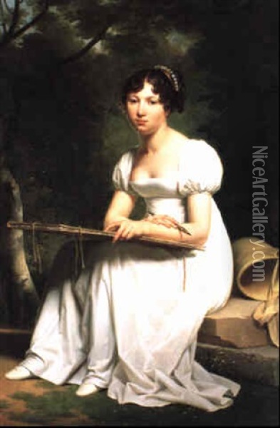 Portrait Of Alexandrine Isabey Oil Painting - Louis-Andre-Gabriel Bouchet