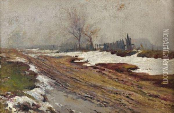 Paysage D'hiver Oil Painting - Jozef Chelmonski