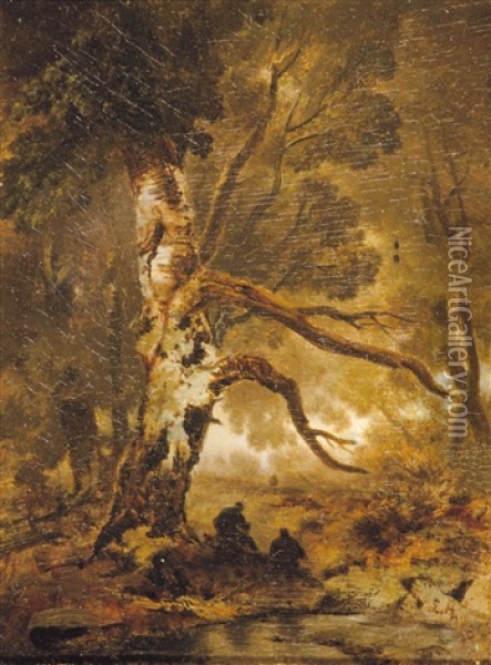 Rast Im Wald Oil Painting - Victor Louis Hugues