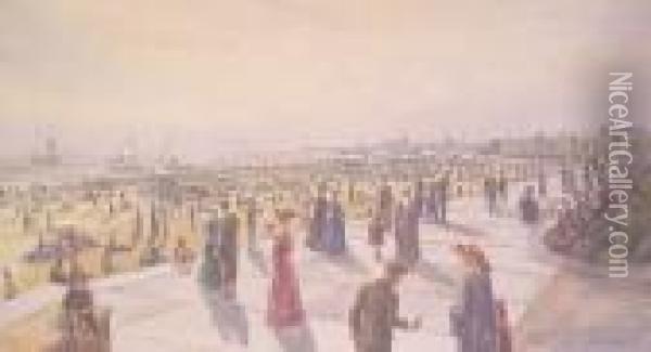 Great Yarmouth Front On Whit-monday 1904 Oil Painting - Stephen John Batchelder