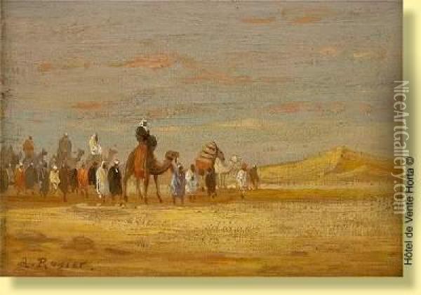 Caravane Dans Le Desert Oil Painting - Amedee Rosier