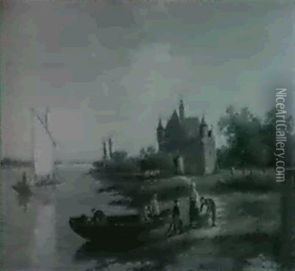 Zonnenberg On The Rhine Oil Painting - William Raymond Dommersen