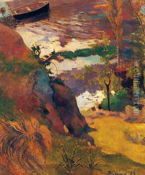 Fishermen And Bathers On The Aven Oil Painting - Paul Gauguin