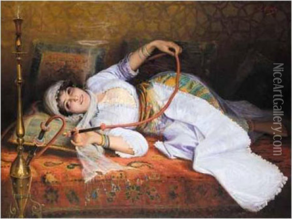 Odalisque Oil Painting - Leon Herbo
