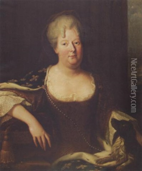 Bildnis Von Madame, Geborene Liselotte Von Der Pfalz Oil Painting - Nicolas de Largilliere