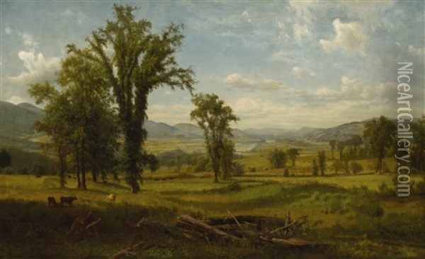 Connecticut River Valley, Claremont, New Hampshire Oil Painting - Albert Bierstadt