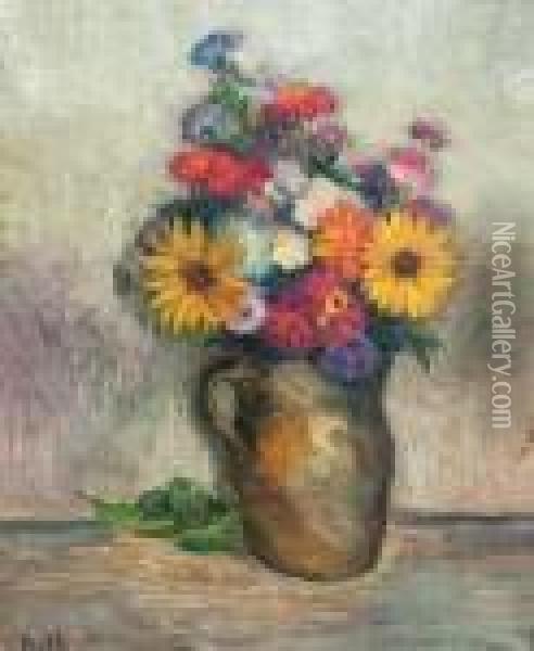  Bouquet De Fleurs  Oil Painting - Jean Peske