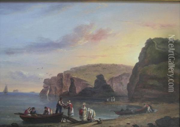 The Beach At Dawlish Oil Painting - Thomas Luny