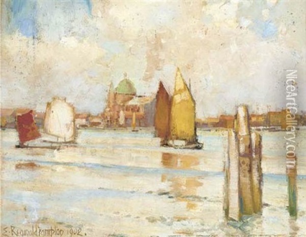 Across The Lagoon, Venice Oil Painting - Edward Reginald Frampton