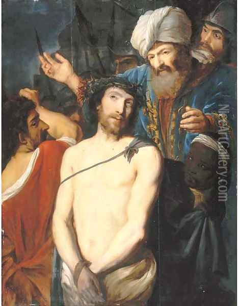 Christ Crowned with Thorns Oil Painting - Dutch School