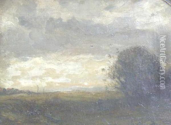 Figure In A Landscape At Dusk Oil Painting - Albert Lorey Groll