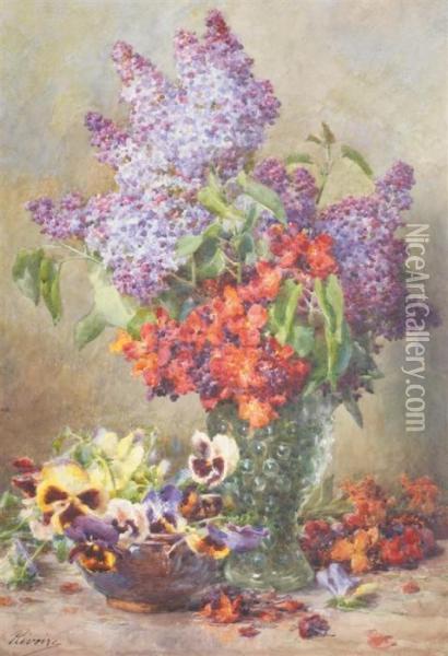 Bouquet De Lilas Oil Painting - Francois Rivoire