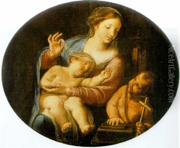 Madonna And Child With St John The Baptist Oil Painting - Carlo Maratta
