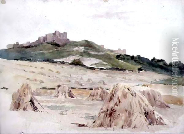 A Castle on a hill Oil Painting - John Absolon