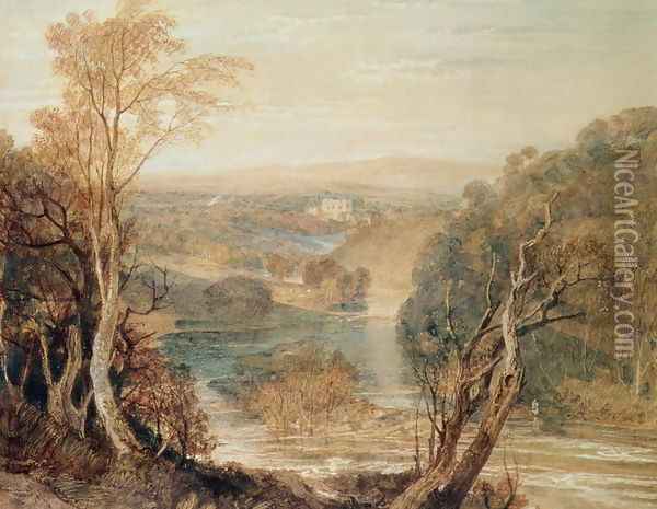 The River Wharfe with a distant view of Barden Tower Oil Painting - Joseph Mallord William Turner