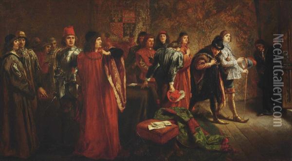 The Arrest Of Lord Hastings Oil Painting - Sir John Gilbert