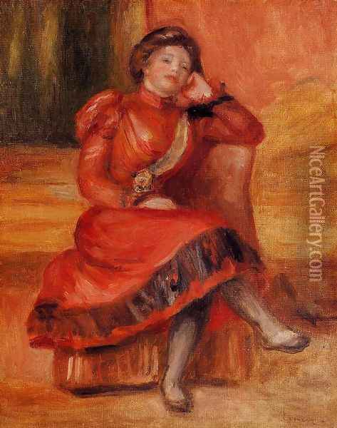 Spanish Dancer In A Red Dress Oil Painting - Pierre Auguste Renoir
