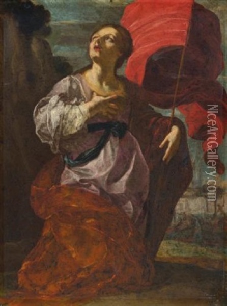 Saint Ursula Oil Painting - Giovanni Lanfranco