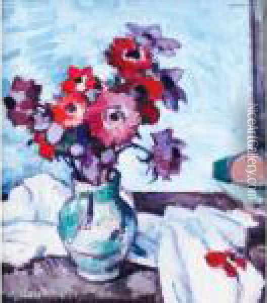 Anemones Oil Painting - Samuel John Peploe